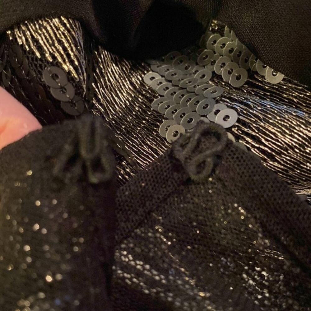Chico’s Travelers Sequins Cardigan Women’s Size 12 M Black Silver 3/4 Sleeves - Picture 6 of 11